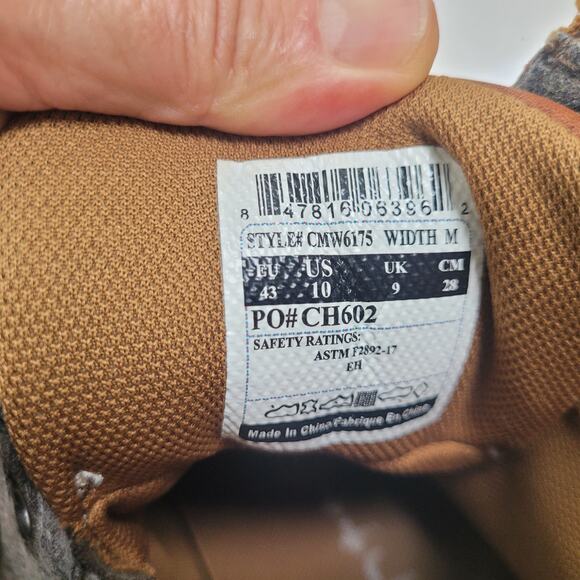 Carhartt Men's 6" Soft Toe Waterproof Wedge Boot CMW6175 Size 10 M Brown - Picture 8 of 11